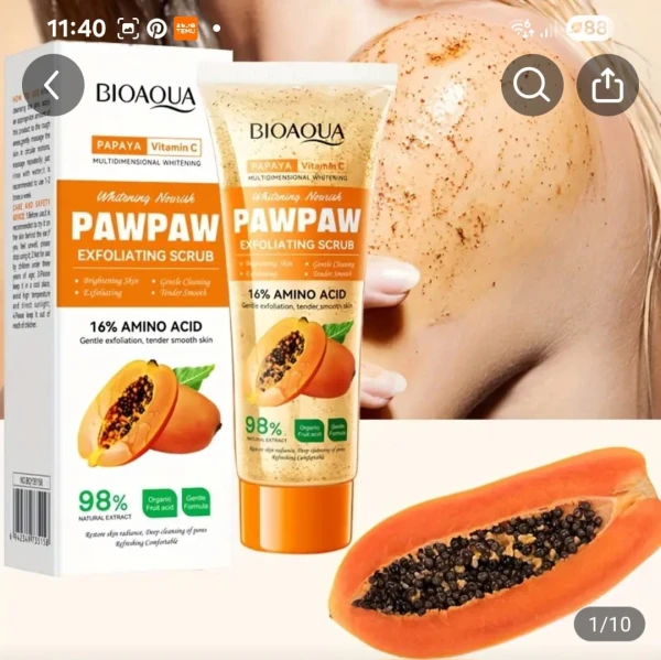 Exfoliante Scrub de Papaya's foto | AM Nude & Glow |  BizneCubano